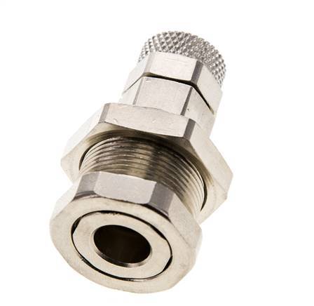 Latón niquelado DN 5 Racor de acoplamiento de aire Tuerca de unión 6x8 mm Pasamuros Extraíble