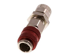 Latón niquelado DN 5 Rojo Racor de acoplamiento de aire 6x8 mm Tuerca de unión Pasamuros