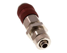 Latón niquelado DN 5 Rojo Racor de acoplamiento de aire Tuerca de unión 6x8 mm Mampara de cierre doble
