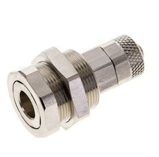 Nickel-plated Brass DN 5 Air Coupling Socket 6x8 mm Union Nut Bulkhead Pull-Off Double Shut-Off