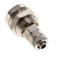 Nickel-plated Brass DN 5 Air Coupling Socket 6x8 mm Union Nut Bulkhead Pull-Off Double Shut-Off