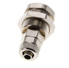 Nickel-plated Brass DN 5 Air Coupling Socket 6x8 mm Union Nut Bulkhead Pull-Off Double Shut-Off