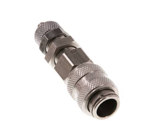 Acoplamiento de aire de acero inoxidable DN 5 Tuerca de unión de 4x6 mm Pasamuros
