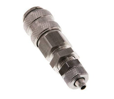 Acoplamiento de aire de acero inoxidable DN 5 Tuerca de unión de 4x6 mm Pasamuros