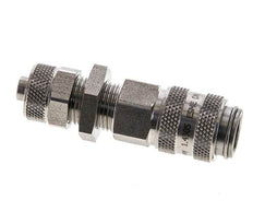Acoplamiento de aire de acero inoxidable DN 5 Tuerca de unión de 6x8 mm Pasamuros