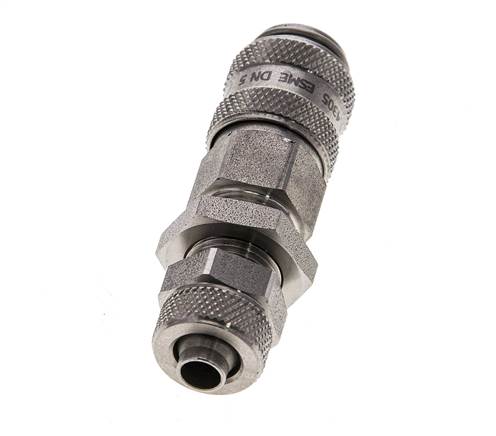 Acoplamiento de aire de acero inoxidable DN 5 Tuerca de unión de 6x8 mm Pasamuros