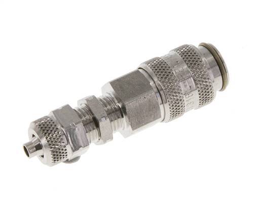 Acero inoxidable 316L DN 5 Acoplamiento de aire Toma 4x6 mm Tuerca de unión Pasamuros