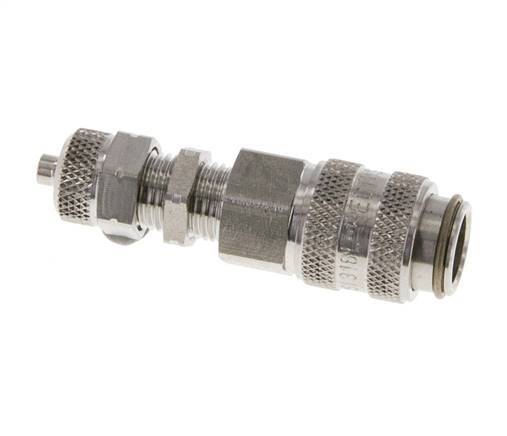 Acero inoxidable 316L DN 5 Acoplamiento de aire Toma 4x6 mm Tuerca de unión Pasamuros