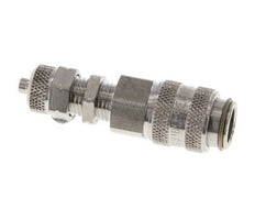 Acero inoxidable 316L DN 5 Acoplamiento de aire Toma 4x6 mm Tuerca de unión Pasamuros