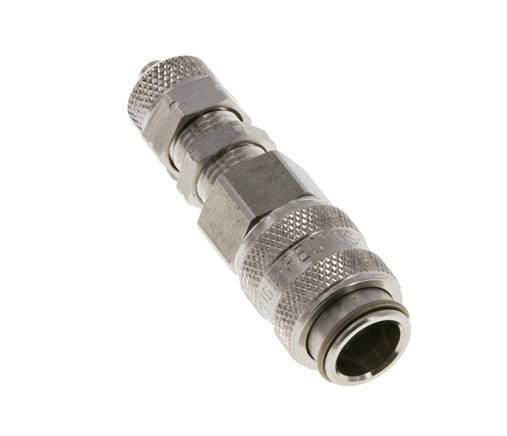 Acero inoxidable 316L DN 5 Acoplamiento de aire Toma 4x6 mm Tuerca de unión Pasamuros
