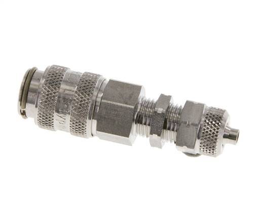 Acero inoxidable 316L DN 5 Acoplamiento de aire Toma 4x6 mm Tuerca de unión Pasamuros