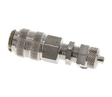 Acero inoxidable 316L DN 5 Acoplamiento de aire Toma 4x6 mm Tuerca de unión Pasamuros