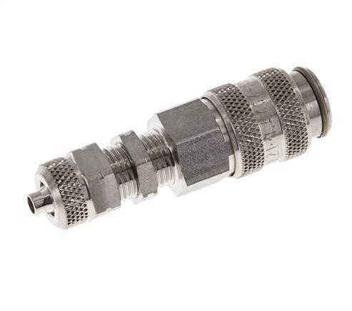 Acero inoxidable 316L DN 5 Acoplamiento de aire Enchufe 4x6 mm Tuerca de unión Pasamuros Cierre doble