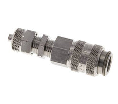 Acero inoxidable 316L DN 5 Acoplamiento de aire Enchufe 4x6 mm Tuerca de unión Pasamuros Cierre doble