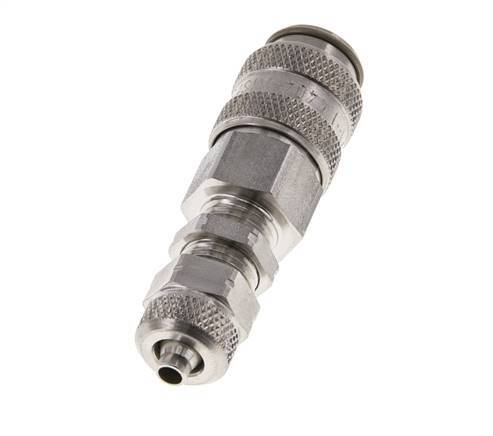 Acero inoxidable 316L DN 5 Acoplamiento de aire Enchufe 4x6 mm Tuerca de unión Pasamuros Cierre doble