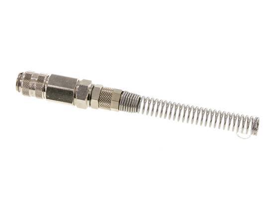 Latón niquelado Enchufe de acoplamiento de aire DN 5 Tuerca de unión de 6x8 mm Giratoria