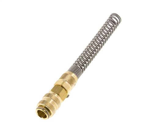 Acoplamiento de aire de latón DN 5 Tuerca de unión 6x8 mm Bend-Protect