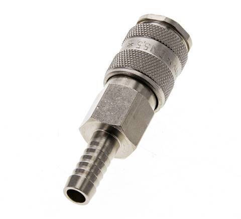 Latón niquelado DN 5,5 (Orion) Racor de acoplamiento de aire Pilar de manguera de 9 mm