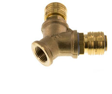 Acoplamiento de aire de latón DN 7.2 (Euro) Enchufe G de 1/2 pulgada hembra para montaje en pared de 2 vías