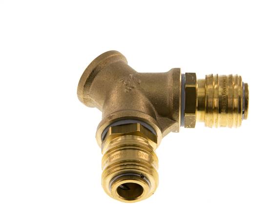 Acoplamiento de aire de latón DN 7.2 (Euro) Enchufe G de 1/2 pulgada hembra para montaje en pared de 2 vías