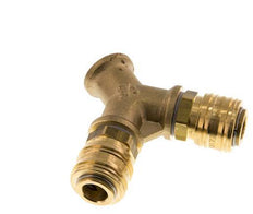 Acoplamiento de aire de latón DN 7.2 (Euro) Enchufe G 3/8 pulgadas Hembra Montaje en pared 2 vías
