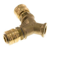 Acoplamiento de aire de latón DN 7.2 (Euro) Enchufe G 3/8 pulgadas Hembra Montaje en pared 2 vías