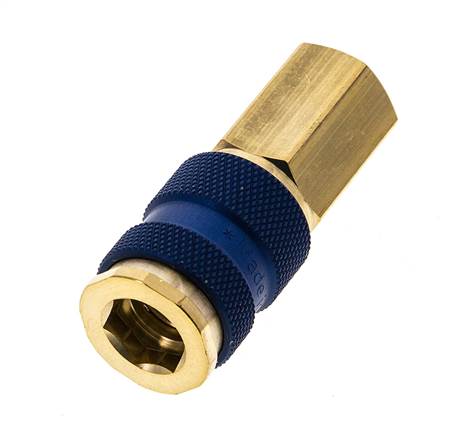 Acoplamiento de aire de latón DN 7.2 (Euro) con codificación azul Toma G 1/4 pulgada hembra