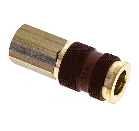 Acoplamiento de aire de latón DN 7.2 (Euro) con codificación marrón Enchufe G 1/4 pulgada hembra