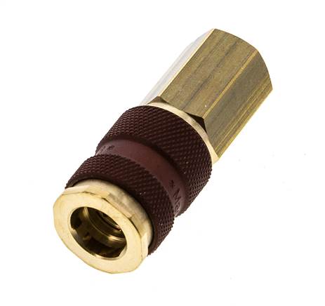 Acoplamiento de aire de latón DN 7.2 (Euro) con codificación marrón Enchufe G 1/4 pulgada hembra