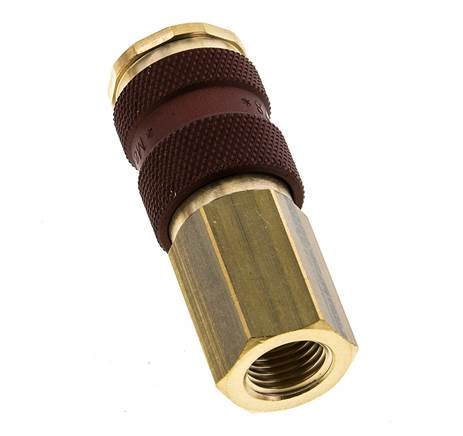 Acoplamiento de aire de latón DN 7.2 (Euro) con codificación marrón Enchufe G 1/4 pulgada hembra