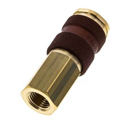 Acoplamiento de aire de latón DN 7.2 (Euro) con codificación marrón Enchufe G 1/4 pulgada hembra