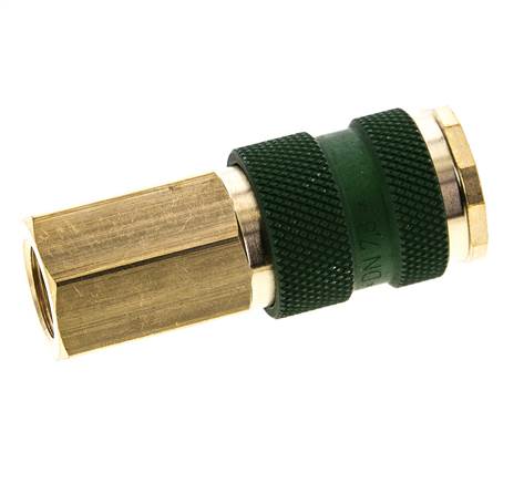 Acoplamiento de aire de latón DN 7.2 (Euro) codificado en verde Enchufe G 1/4 pulgada hembra