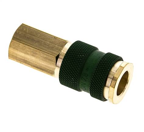Acoplamiento de aire de latón DN 7.2 (Euro) codificado en verde Enchufe G 1/4 pulgada hembra