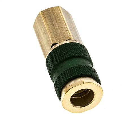 Acoplamiento de aire de latón DN 7.2 (Euro) codificado en verde Enchufe G 1/4 pulgada hembra