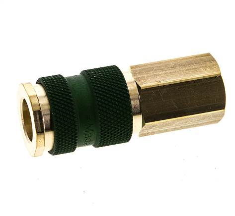 Acoplamiento de aire de latón DN 7.2 (Euro) codificado en verde Enchufe G 1/4 pulgada hembra