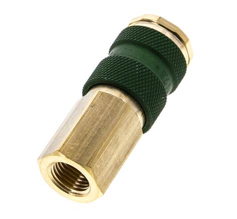 Acoplamiento de aire de latón DN 7.2 (Euro) codificado en verde Enchufe G 1/4 pulgada hembra