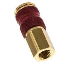 Acoplamiento de aire de latón DN 7.2 (Euro) codificado en rojo Toma G 1/4 pulgada hembra