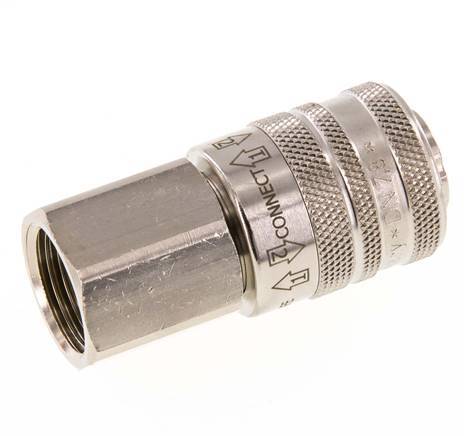 Latón niquelado DN 7.8 Acoplamiento de seguridad de aire Enchufe G 1/2 pulgada Hembra