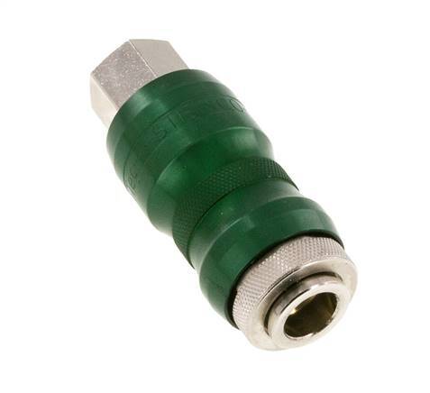 Racor de seguridad de latón niquelado DN 7.8 con casquillo deslizante G 1/4 pulg Hembra