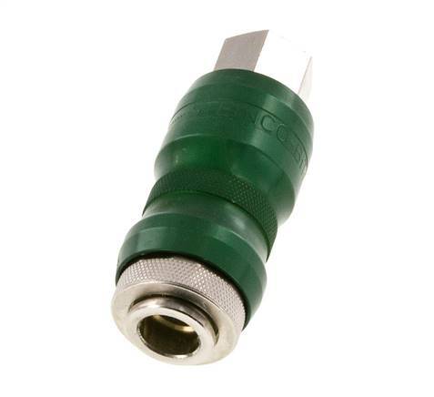 Racor de seguridad de latón niquelado DN 7.8 con casquillo deslizante G 1/4 pulg Hembra