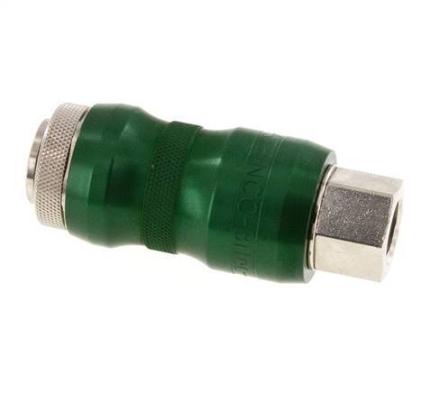 Racor de seguridad de latón niquelado DN 7.8 con casquillo deslizante G 1/4 pulg Hembra