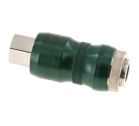 Enchufe de seguridad de latón niquelado DN 7.8 con casquillo deslizante G 3/8 pulg Hembra