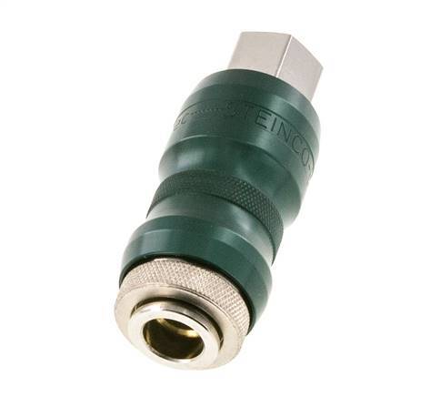 Enchufe de seguridad de latón niquelado DN 7.8 con casquillo deslizante G 3/8 pulg Hembra