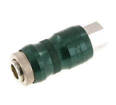 Enchufe de seguridad de latón niquelado DN 7.8 con casquillo deslizante G 3/8 pulg Hembra