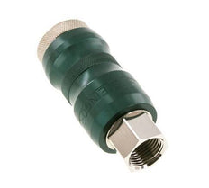 Enchufe de seguridad de latón niquelado DN 7.8 con casquillo deslizante G 3/8 pulg Hembra