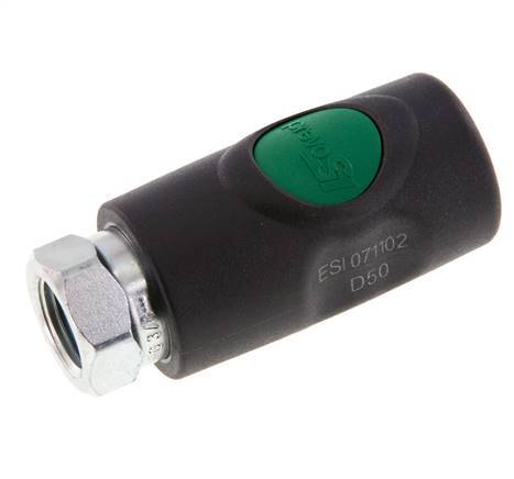 Material compuesto DN 7.4 Enchufe de seguridad para acoplamiento de aire con pulsador G 3/8 pulgadas Hembra