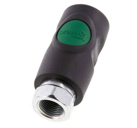Material compuesto DN 7.4 Enchufe de seguridad para acoplamiento de aire con pulsador G 3/8 pulgadas Hembra