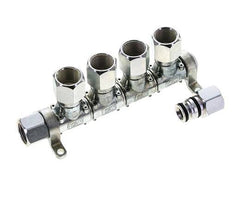 Acero DN 7.2 (Euro) Acoplamiento de aire Enchufe G 1/2 pulgada Hembra 4 vías