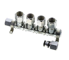 Acero DN 7.2 (Euro) Acoplamiento de aire Enchufe G 1/2 pulgada Hembra 4 vías