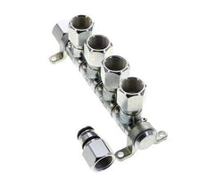 Acero DN 7.2 (Euro) Acoplamiento de aire Enchufe G 1/2 pulgada Hembra 4 vías